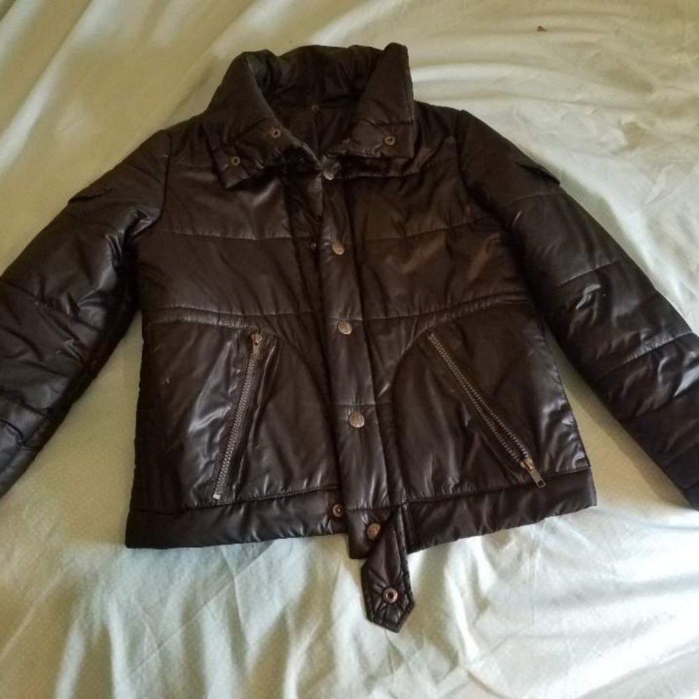 Crop black coat xs-s